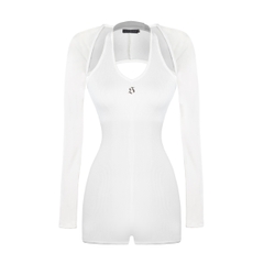 Sisters Jump đùi cổ yếm kèm áo khoác ngoài Oralie