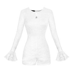 Sisters Jump đùi ren dài tay ống loe Laurent