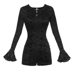 Sisters Jump đùi ren dài tay ống loe Laurent