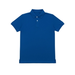 ÁO POLO HAMCHOI Nam Nữ Cotton Mát Mịn Form Suông Cổ Bẻ Truyền Thống Dễ Mặc Hàng Ngày Màu Xanh Coban