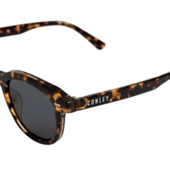 Kính Mát Thời Trang CONLEY Gọng Tròn Oval Acetate Màu Nâu Da Beo Tròng Đen | CO-0129-ND