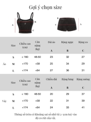 SISTERS Set áo hai dây quần đùi nhung kim sa Bunny