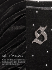 SISTERS Set áo hai dây quần đùi nhung kim sa Bunny