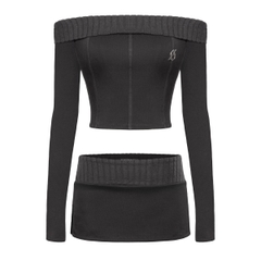 SISTERS Set áo váy phối gân len Rachel