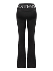 SISTERS Set áo khoác quần dài lưng lật ép đá Caspian - Đen