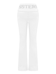 SISTERS Set áo khoác quần dài lưng lật ép đá Caspian - Trắng