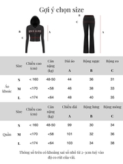 SISTERS Set áo khoác quần dài lưng lật ép đá Caspian - Trắng