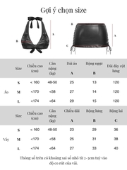 SISTERS Set áo bra chân váy da đan dây Grainne