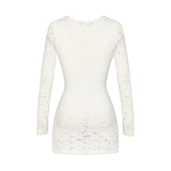 SISTERS Váy đầm body ren dài tay khoét ngực Babies