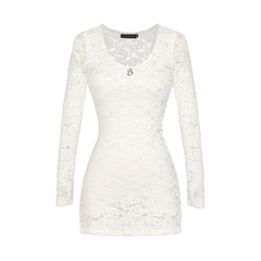 SISTERS Váy đầm body ren dài tay khoét ngực Babies