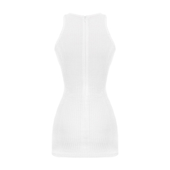 Sisters Váy đầm body thun đan len cổ yếm Selena