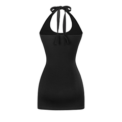 SISTERS Váy đầm body cổ yếm cột dây Binky