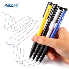 Bút bi đầu bấm đệm cao su 0.7mm mực Đỏ Baoke B71