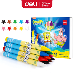 Bút sáp 10 màu hình bọt biển Deli EC219-10