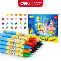 Bút sáp 24 màu hình bọt biển Deli EC219-24