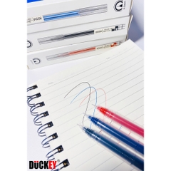 Bút Nước Mở Nắp Thân Trong DK-GP-118 Màu Đỏ, Ngòi 0.5mm Duckey