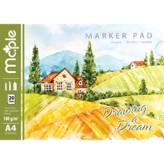 Vở vẽ A4 định lượng 100g/m2, 20 tờ/quyển Maple PP5552