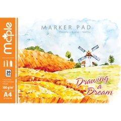 Vở vẽ A4 định lượng 100g/m2, 20 tờ/quyển Maple PP5552