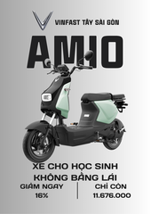 XE MÁY ĐIỆN CHO HỌC SINH VINFAST AMIO XANH OLIU