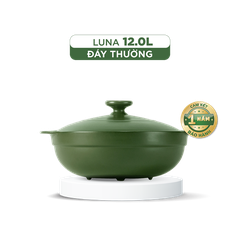 Chảo dưỡng sinh sứ Minh Long Healthycook Luna (Chảo xào) 12 L + nắp