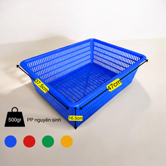 Rổ Chữ Nhật Nhựa Nguyên Sinh 47x37.5x16.5cm