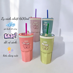Ly nhựa cách nhiệt 600ml cao cấp bibi