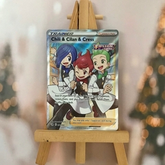 Thẻ hình Pokemon Chili & Cilan & Cress 258/264 - Lá bài lẻ Full Art Ultra Rare tiếng Anh chính hãng