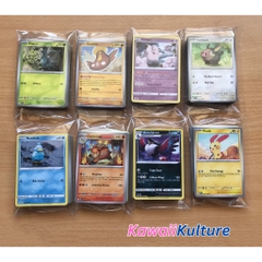 Combo Thẻ bài hình Pokemon Common Uncommon ngẫu nhiên tiếng Anh, NO TRAINER, ITEM, ENERGY