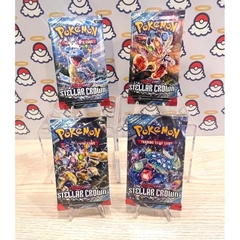 [Art Set] Combo 04 gói Stellar Crown Booster Pack tiếng Anh chính hãng - Túi thẻ bài Series Scarlet & Violet Pokemon TCG