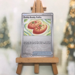Thẻ hình Pokemon Buddy-Buddy Poffin 144/162 - Lá bài SVE Temporal Forces Uncommon Reverse Holo tiếng Anh chính hãng