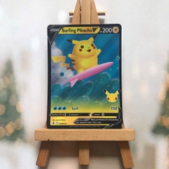 Thẻ hình Pokemon Surfing Pikachu V 8/25 - Lá bài 25th Celebrations Ultra Rare tiếng Anh chính hãng