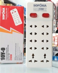 Ổ cắm 10 cửa lõi sứ chịu nhiệt 2200W 10Y-0 Sopoka