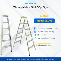 Thang nhôm xếp chữ A Sumika SKD06, chiều cao 1.5m