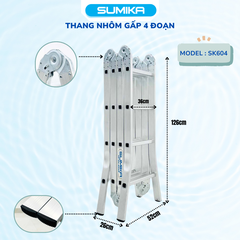 Thang nhôm xếp 4 đoạn SUMIKA SK604