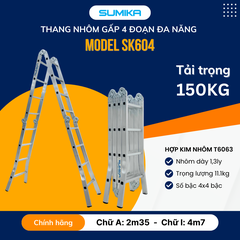 Thang nhôm xếp 4 đoạn SUMIKA SK604