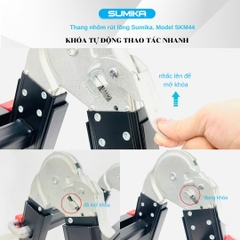 Thang nhôm rút lồng SUMIKA SKM44, chữ A cao nhất 2.0m, sơn tĩnh điện