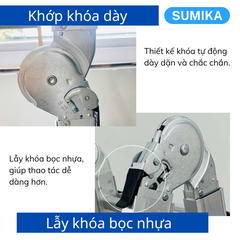 Thang nhôm chữ A rút lồng SUMIKA SKM405, chữ A cao nhất 2.5m
