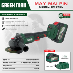 Máy mài pin 3 tốc độ Greekman (GEN1) GR107BL + TẶNG THÂN MÁY KHOAN PIN MULINSEN