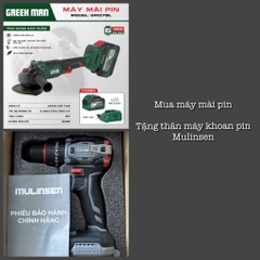 Máy mài pin 3 tốc độ Greekman (GEN1) GR107BL + TẶNG THÂN MÁY KHOAN PIN MULINSEN