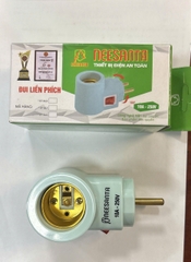 Đui đèn liền phích (xoay 90 độ) xanh