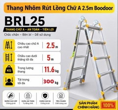 Thang nhôm rút lồng trắng 2m5 Boodoor BRL25