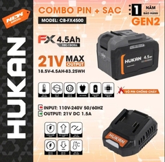 Combo pin Hukan FX4500 + sạc 1.5Ah Gen 2