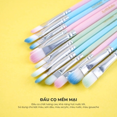 Bộ cọ vẽ nhựa đầu vuông 4 món AM-PBS004