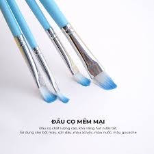 Bộ cọ vẽ nhựa đầu vuông 4 món AM-PBS004