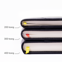 Sổ kẻ ngang nét đứt bìa giả da PU A5 300 trang 70/76; MS: 611