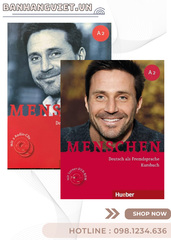 Combo Sách Menschen A2 ( Arbeitsbuch + Kursbuch) - Sách in offset bản mầu.