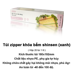 Túi zipper đa năng Shinshen 1L (loại bấm vàng xanh) Inochi