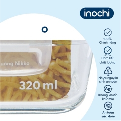 Hộp thuỷ tinh vuông Nikko Inochi 320ml