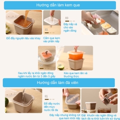 Bộ 6 Khay đá viên lớn kiêm làm kem que dung tích 60ml mỗi viên Fasola PS511
