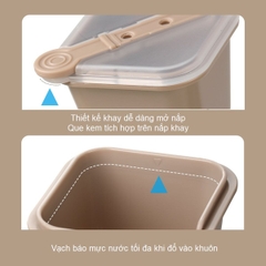 Bộ 6 Khay đá viên lớn kiêm làm kem que dung tích 60ml mỗi viên Fasola PS511
